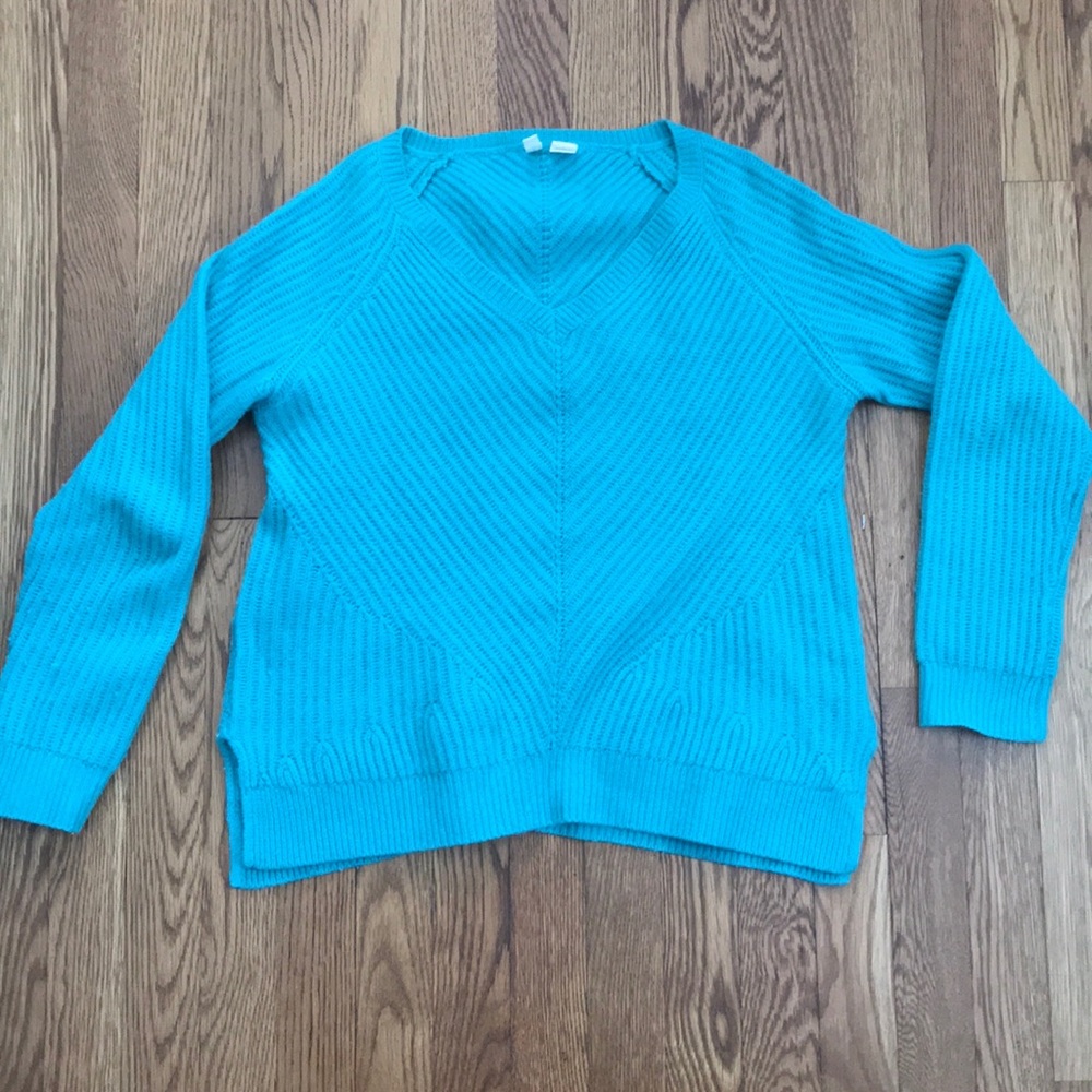 100% Cashmere Blue/Green Sweater from Anthro